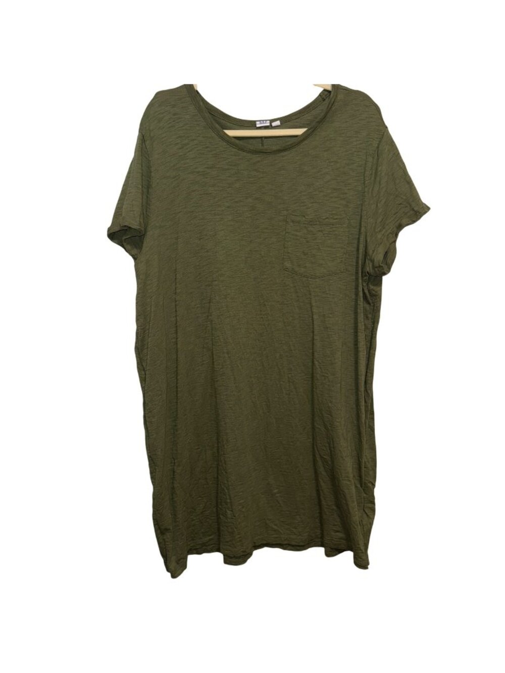 Olive Green T-Shirt Dress Womens XL By Gap Short Sleeve Pocket